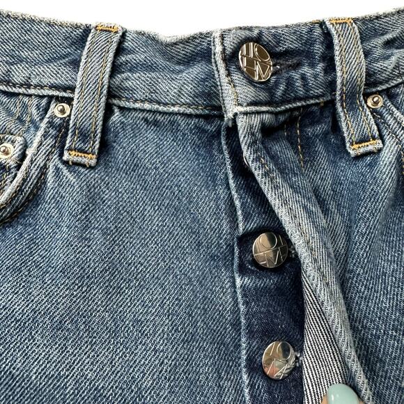 TOTEME Classic Cut Denim Medium Wash Ankle Frayed Denim Jeans Women's Size 27 - Picture 7 of 11